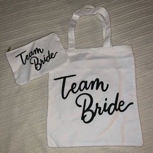 “Team Bride” Tote & Cosmetic Bag